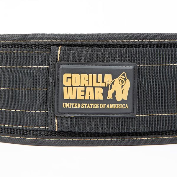 Пояс для важкої атлетики Gorilla Wear 4-Inch Nylon Lifting Belt чорно-золотий S/M (69-89 см) gw_9913992211 фото