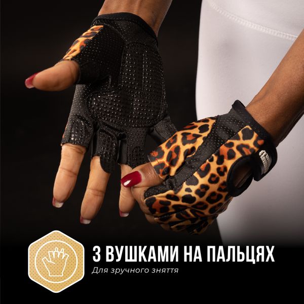 Жіночі рукавички Contraband Pink Label 5297 Leopard Print Gloves (Помаранчевий S) 5297-Orange-S фото