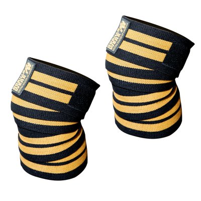 Колінні бинти Gorilla Wear Knee Wraps Black Gold (200 см, пара) 9911192209 фото