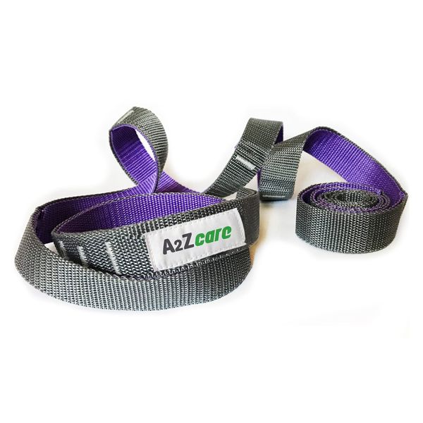 Ремінь для йоги і розтяжки A2ZCARE Yoga Strap Purple/Gray (10 петель) A2Z-purple фото
