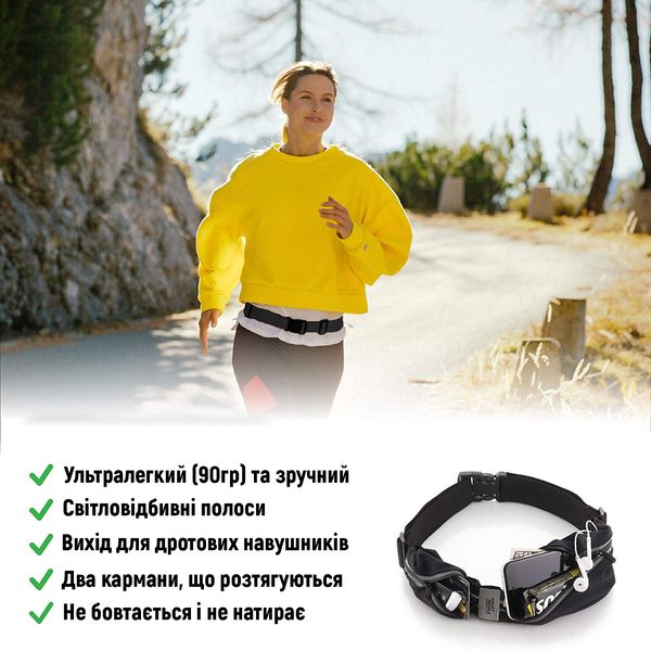 Сумка-пояс для бега Sport2People Running Belt Black (влагостойкая) spp-black фото