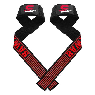Лямки для тяги SAWANS с неопреновой подкладкой Black/Red (56 см, пара) saw_straps фото