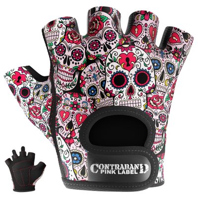 Женские перчатки для фитнеса Contraband Pink Label 5237 Sugar Skull Gloves (Белый XS) 5237-White-XS фото