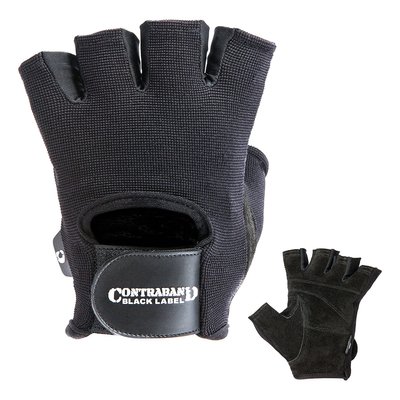 Мужская перчатка для фитнеса Сontraband Black Label 5050 Fingerless Weight Lifting Gloves (Черный S) 5050-Black-S фото