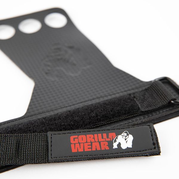 Накладки гімнастичні для кросфіту Gorilla Wear 3-Hole Carbon Lifting Grips Black (три пальці, пара) S gw_9922590001 фото