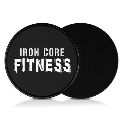 Глайдинг диски (для ковзання) Iron Core Fitness (2 шт., чорні) core_black фото