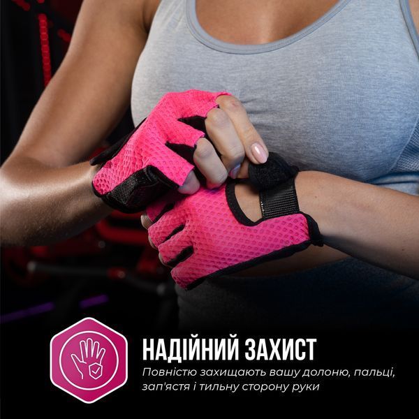 Жіночі рукавички для фітнесу Contraband Pink Label 5307 Women's Diamond Mesh Lifting Gloves (Рожевий L) 5307-Pink-L фото
