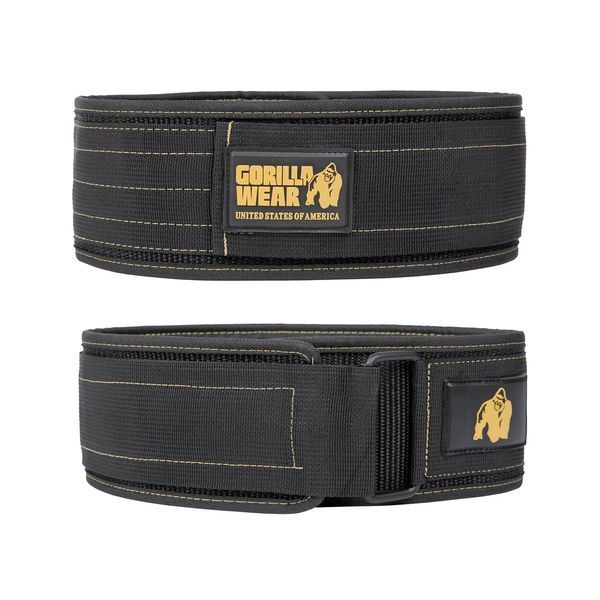 Пояс для важкої атлетики Gorilla Wear 4-Inch Nylon Lifting Belt чорно-золотий M/L (79-99 см) gw_9913992212 фото