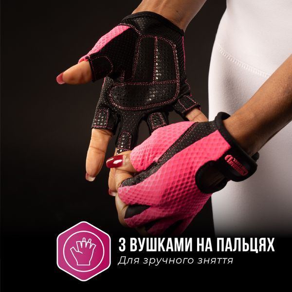 Жіночі рукавички для фітнесу Contraband Pink Label 5307 Women's Diamond Mesh Lifting Gloves (Рожевий L) 5307-Pink-L фото