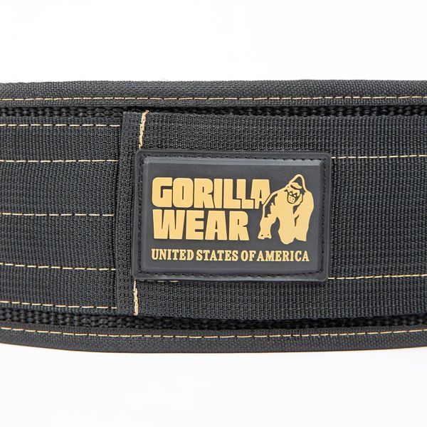 Пояс для важкої атлетики Gorilla Wear 4-Inch Nylon Lifting Belt чорно-золотий M/L (79-99 см) gw_9913992212 фото