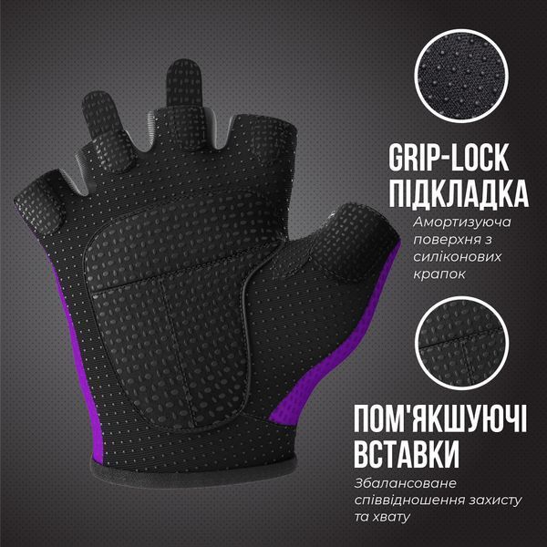 Жіночі рукавички для фітнесу Contraband Pink Label 5307 Women's Diamond Mesh Lifting Gloves (Фіолетовий XS) 5307-Purple-XS фото