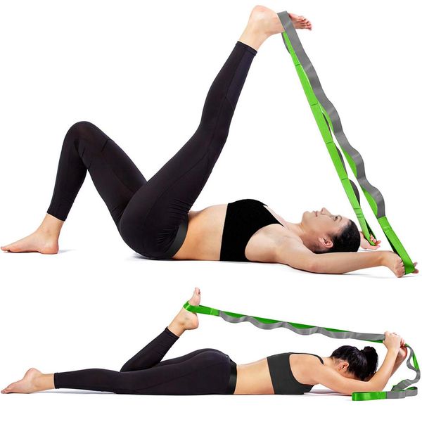 Ремень для растяжки Onory Yoga Strap ‎‎Green/Gray (12 петель) onory-gray фото