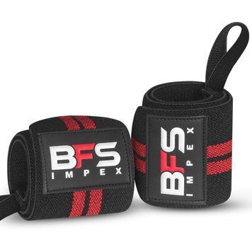 Кистевые бинты BFS IMPEX черно-красные, 45 см с петлей для большого пальца BFS45 фото