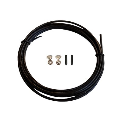 Запасний кабель для швидкісної скакалки HeartBeat чорний з гвинтиками та заглушками (300 см, 1 шт) hbeat_cable_black фото