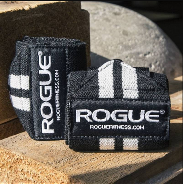 Кистьові бинти Rogue Fitness Wrist Wraps Black/White (45 см, середня+ жорсткість) rogue_bw45 фото