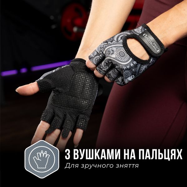 Женские перчатки для фитнеса Contraband Pink Label 5387 Paisley Print Gloves (Серый XS) 5387-Gray-XS фото