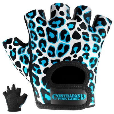 Женские перчатки Contraband Pink Label 5297 Leopard Print Gloves (Голубой XS) 5297-Blue-XS фото