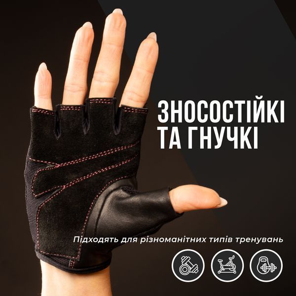 Жіночі рукавички для фітнесу Contraband Pink Label 5057 Classic Weight Lifting Gloves (Чорний L) 5057-Black-L фото