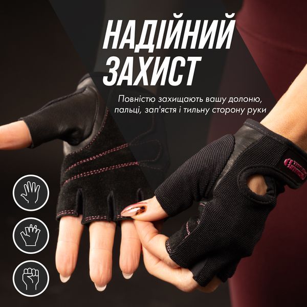 Жіночі рукавички для фітнесу Contraband Pink Label 5057 Classic Weight Lifting Gloves (Чорний L) 5057-Black-L фото