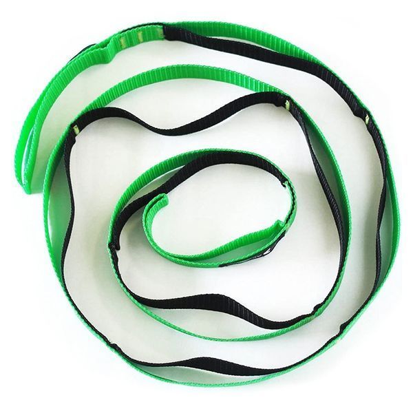 Ремень для растяжки A2ZCARE Yoga Strap Green/Black (10 петель) A2Z-green фото