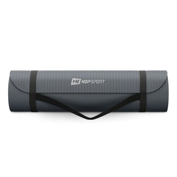 Коврик для йоги и фитнеса Hop-Sport HS-NB010GM графитовый (толщина 1 см) 5902308231955 фото