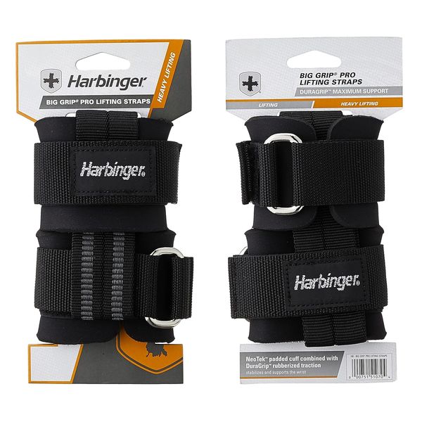 Кистевые лямки для тяги Harbinger BIG GRIP PRO Lifting Straps прорезиненные (технология DuraGrip, пара) 360531 фото