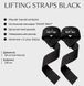 Лямки для тяги HeartBeat з неопреновою підкладкою Black (64 см, пара) hb-lift-black фото 2