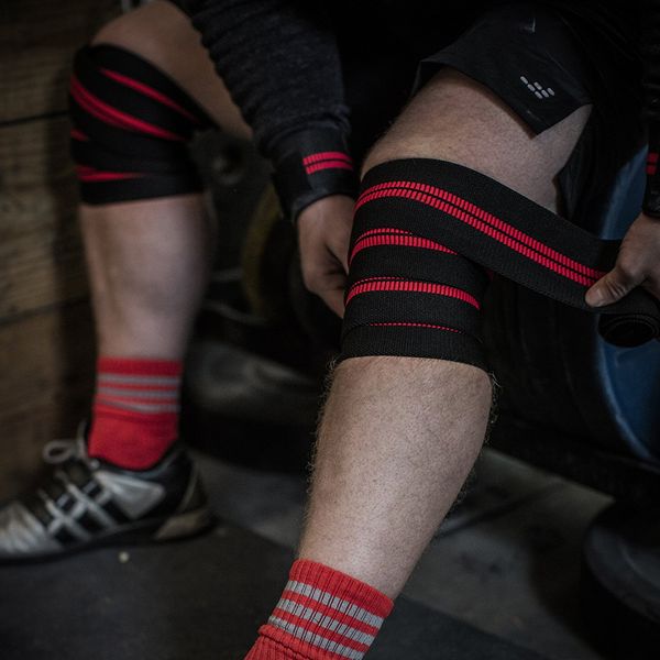 Колінні бинти Harbinger Red Line Knee Wraps 46300 Black/Red (198 см) hrb46300 фото