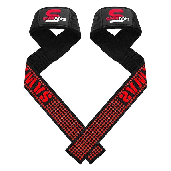 Лямки для тяги SAWANS з неопреновою підкладкою Black/Red (56 см, пара) saw_straps фото