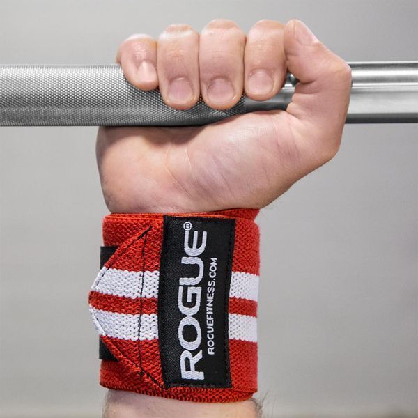 Кистьові бинти Rogue Fitness Wrist Wraps Red/White (45 см, середня жорсткість) rogue_rd45 фото