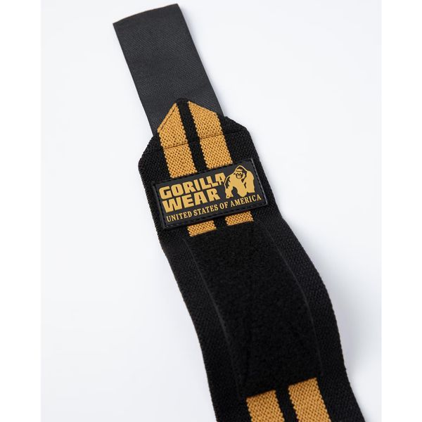 Кистевые бинты Gorilla Wear Wrist Wraps PRO Black/Gold (45 см, средняя жесткость) gw_9919592209 фото