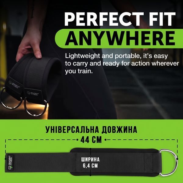 Манжеты на лодыжку для кроссовера с D-кольцом Gradient Fitness Black (44 см, 2 шт.) gradient-black фото