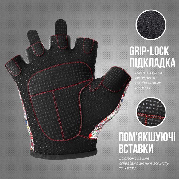 Женские перчатки для фитнеса Contraband Pink Label 5237 Sugar Skull Gloves (Белый S) 5237-White-S фото