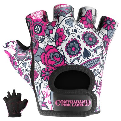 Жіночі рукавички для фітнесу Contraband Pink Label 5237 Sugar Skull Gloves (Рожевий XS) 5237-Pink-XS фото