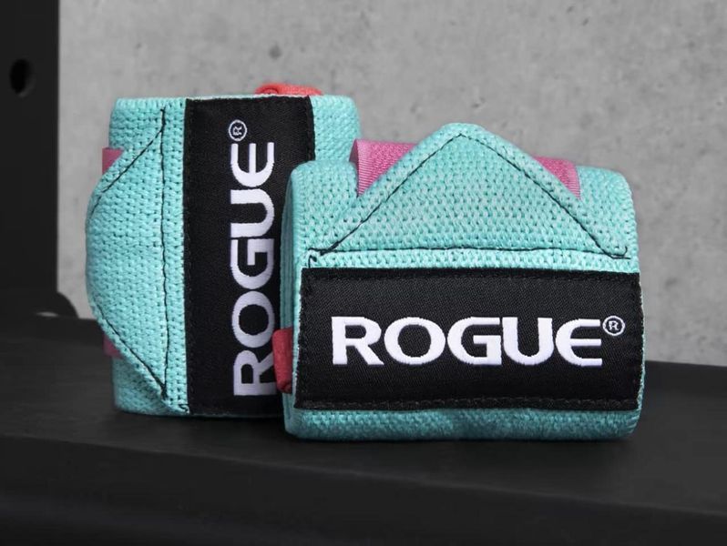 Кистьові бинти Rogue Fitness Wrist Wraps Aqua/Pink (30 см, середня жорсткість) rogue_ap32 фото