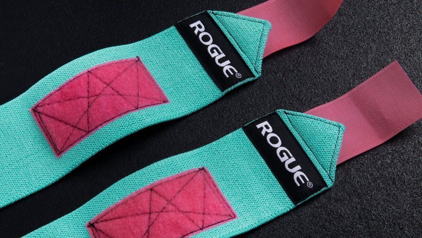 Кистьові бинти Rogue Fitness Wrist Wraps Aqua/Pink (30 см, середня жорсткість) rogue_ap32 фото