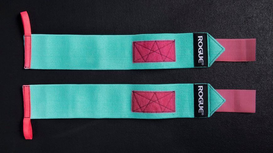 Кистьові бинти Rogue Fitness Wrist Wraps Aqua/Pink (30 см, середня жорсткість) rogue_ap32 фото