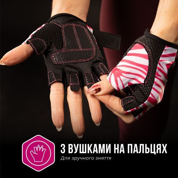 Жіночі фітнес рукавички Contraband Pink Label 5277 Zebra Print Gloves (Рожевий S) 5277-Pink-S фото