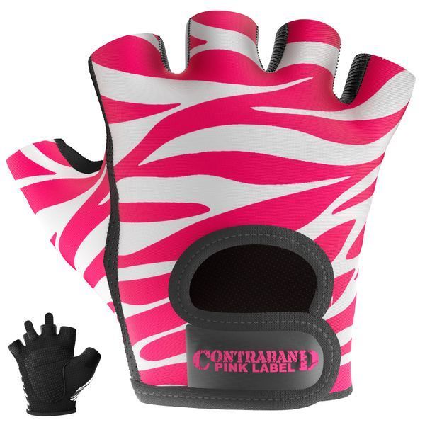 Жіночі фітнес рукавички Contraband Pink Label 5277 Zebra Print Gloves (Рожевий S) 5277-Pink-S фото