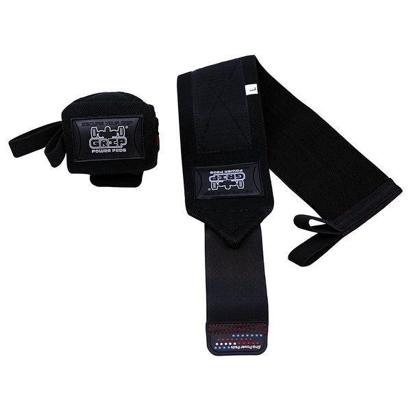 Кистьові бинти Grip Power Pads Wrist Wraps Jet Black (33 см, дві петлі) grip_jet33 фото