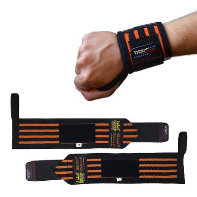 Кистьові бинти Grip Power Pads Wrist Wraps Orange (33 см, середня жорсткість) grip_orange фото