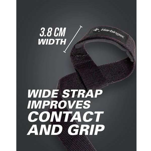 Кистьові лямки для тяги зі пом'якшуючою підкладкою Harbinger Lifting Straps Black (54 см, пара) hrb21300 фото